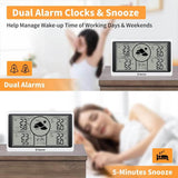 Geevon Weather Stations with 3 Indoor Outdoor Thermometer Multiple Wireless Sensors Digital Large LCD Display Indoor/Outdoor Temperature & Humidity Adjustable Backlight Alarm Clock & Snooze Barometer Comfort & Low Battery Indicator - Imported from UK