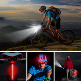 Penzo USB Rechargeable Bike Light Set 320 Lumens Powerful Waterproof Front & Rear Bicycle Light  For Mountain Bike Night Riders - Imported from UK