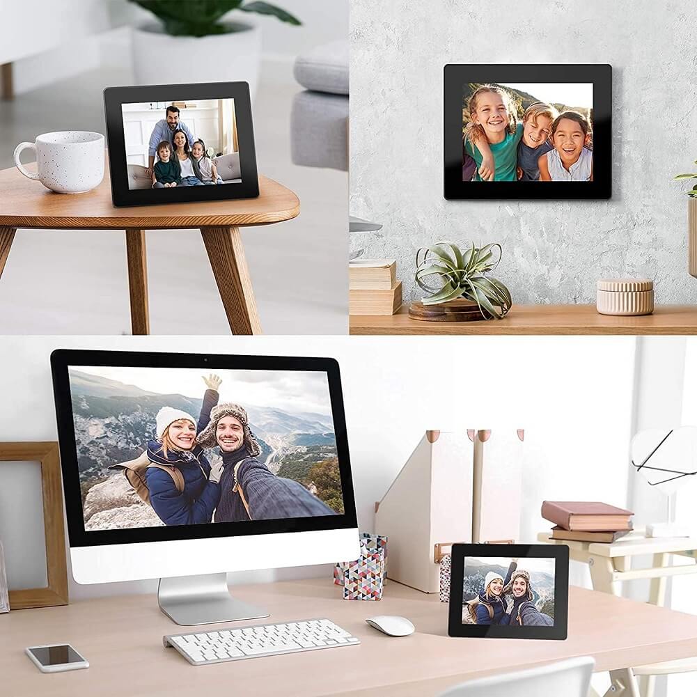 DragonTouch Digital Photo Frame 8" Wi-Fi Frame with IPS Touch Screen HD Display, 16GB Storage, Share Photos via App, Email, Cloud, Support USB Drive/SD Card - Classic 8 - Imported from UK