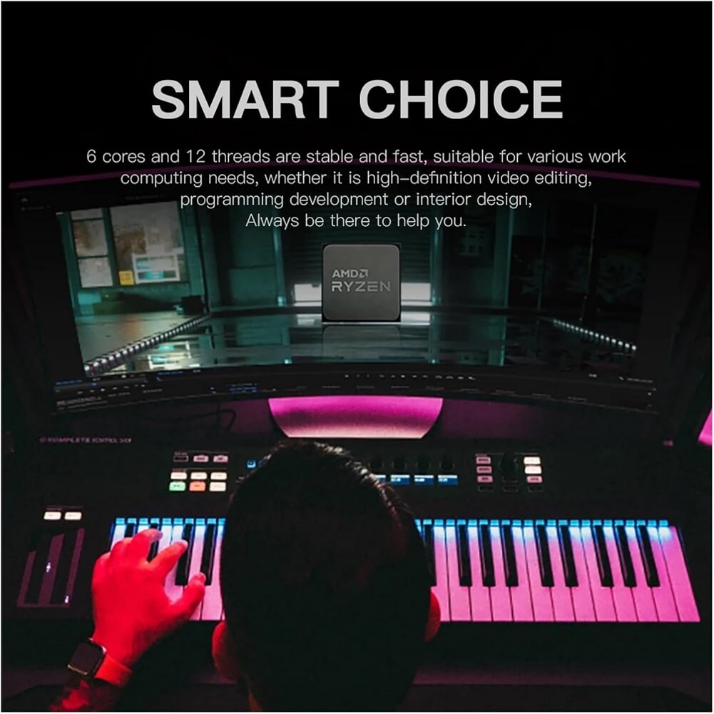 AMD Ryzen 5 5500GT Desktop Processor with Integrated Radeon Graphics 7, 6 Cores 12 Threads 16MB Cache Base Clock 3.6 GHz Up to 4.4 GHz AM4 Socket System (Container Product Without Box) - Imported from UK