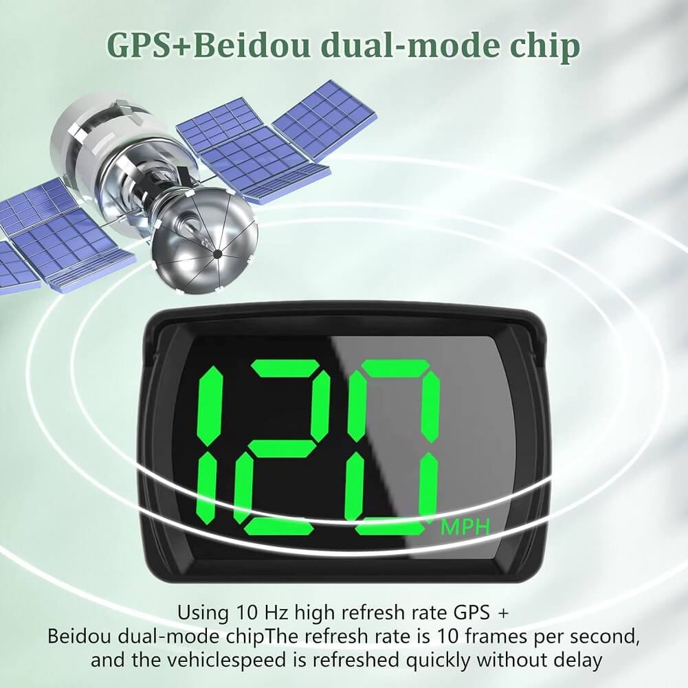 Car GPS HUD Head Up Display, Digital Speedometer with LED Large Font, Suitable For All Vehicles - Imported from UK