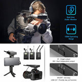 FotoWelt UHF 2 Transmitters+1 Dual-Channel Receiver Wireless Lavalier Microphone System, Dual Channel Receiver Compatible with DSLR Cameras, Phones Camcorders Used in Video Recording, Program Hosting & Interview - Imported from UK