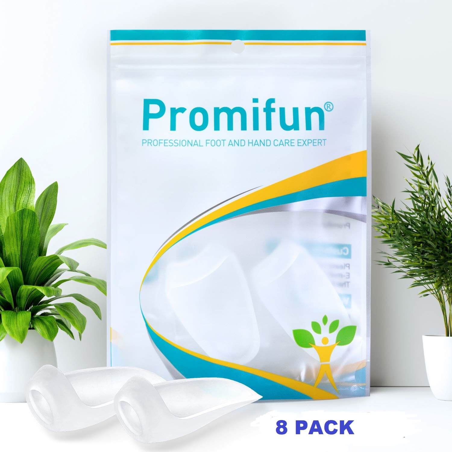 Promifun Gel Bunion Protector Shield Pad 8 Pack of Bunion Pads & Cushions Relieve Foot Pain from Friction Rubbing & Pressure - Imported from UK
