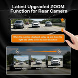 VVCAR 12" UHD 4K Mirror Dash Cam, Smart Touch Screen Rear View Mirror Camera Supports Zoom in Night Vision Parking Mode & Park Assist, w/1080P Back Up Camera, Free 32GB Card & GPS - Imported from UK