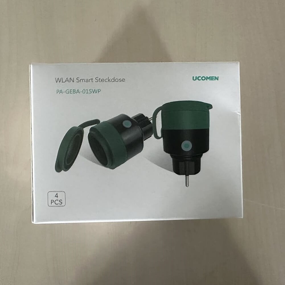UCOMEN EU Outdoor WiFi Smart Plug Socket, Compatible with Alexa & Google Home, 16A 3680W (Pack of 4) - Imported from UK