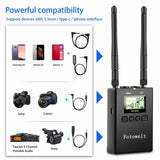 FotoWelt UHF 2 Transmitters+1 Dual-Channel Receiver Wireless Lavalier Microphone System, Dual Channel Receiver Compatible with DSLR Cameras, Phones Camcorders Used in Video Recording, Program Hosting & Interview - Imported from UK