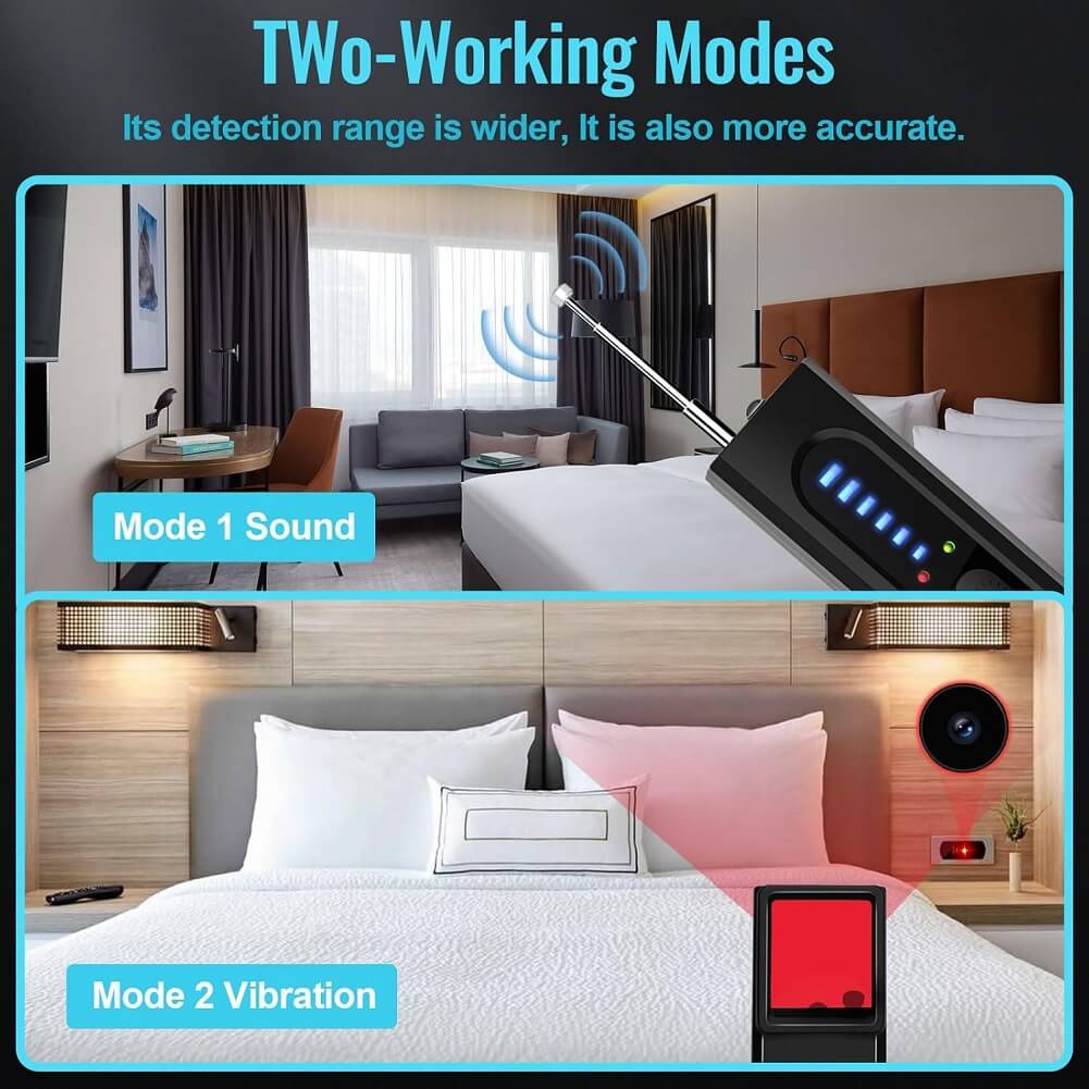 Wireless Signal & Hidden Camera Detector, 6 Levels Sensitivity Portable Anti Spy Camera/GPS/Bug/Tracking Device Detector for Hotels, Home, Car, Office - Imported from UK