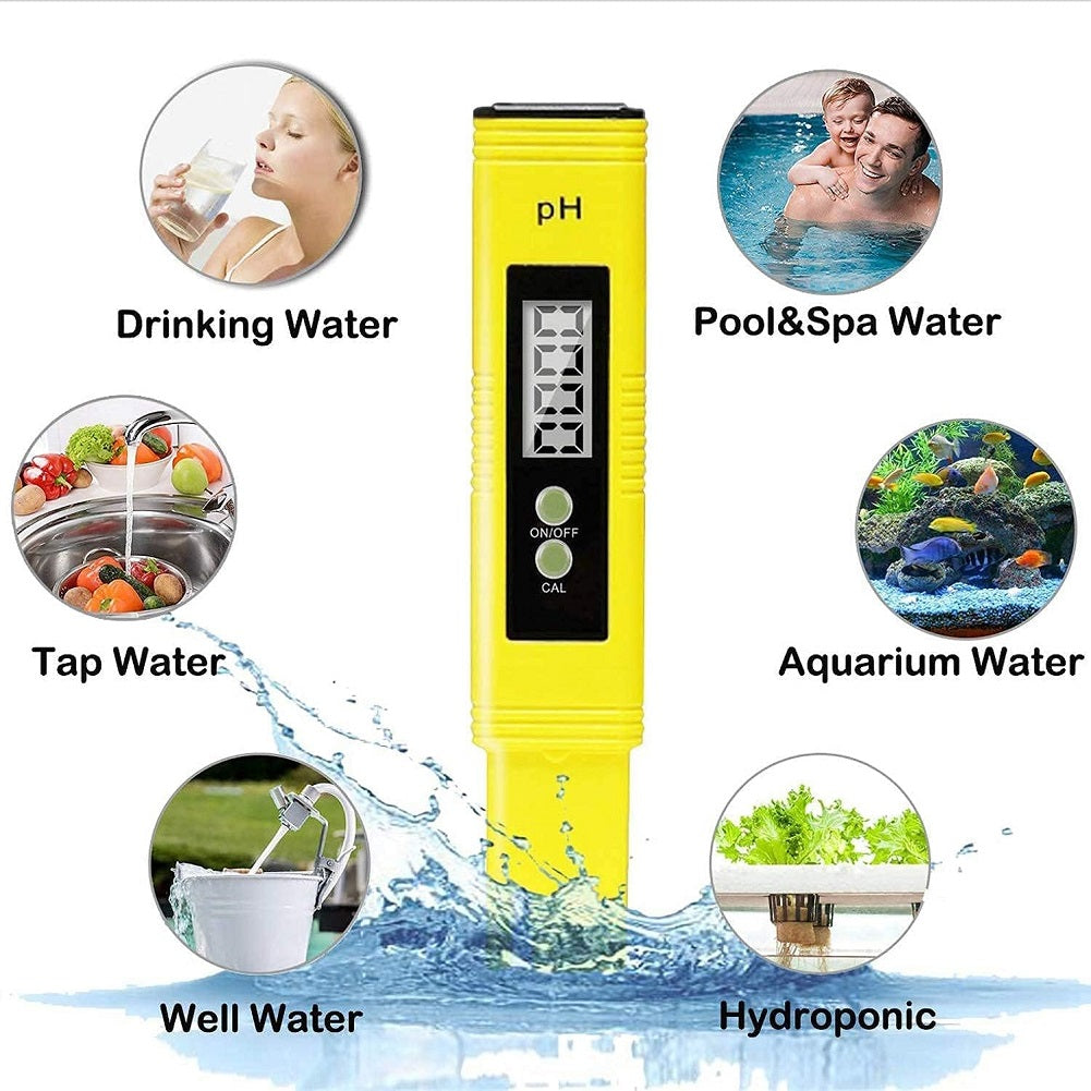 PH Meter 0-14 PH Measurement Range PH Tester, Suitable for Accurate Testing of Drinking Water, Aquariums, Swimming Pools, Hydroponics & More - Imported from UK