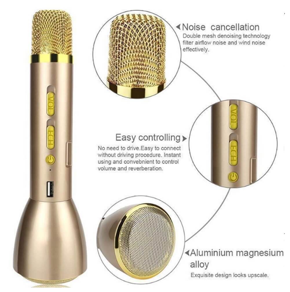 Magic Karaoke Player with Bluetooth Speaker Microphone + Mobile Power Bank - Imported from UK