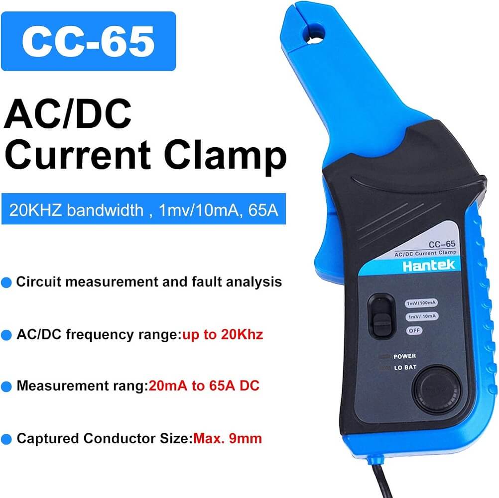 Hantek CC-65 AC/DC Current Clamp Transducer for Digital Multimeter Oscilloscope with BNC Connector (Container Product Without Box) - Imported from UK