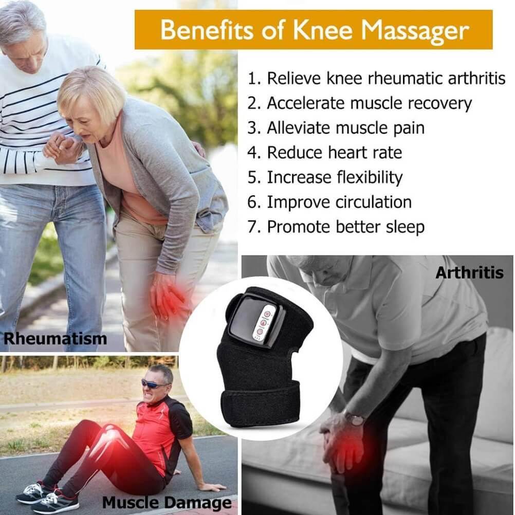 POSSESSORS teach Heated Knee Massager, 12W Electric Heating Knee Massager Far Infrared Joint Brace Support for Muscles Arthritis Sports Injury Pain Relief - Imported from UK