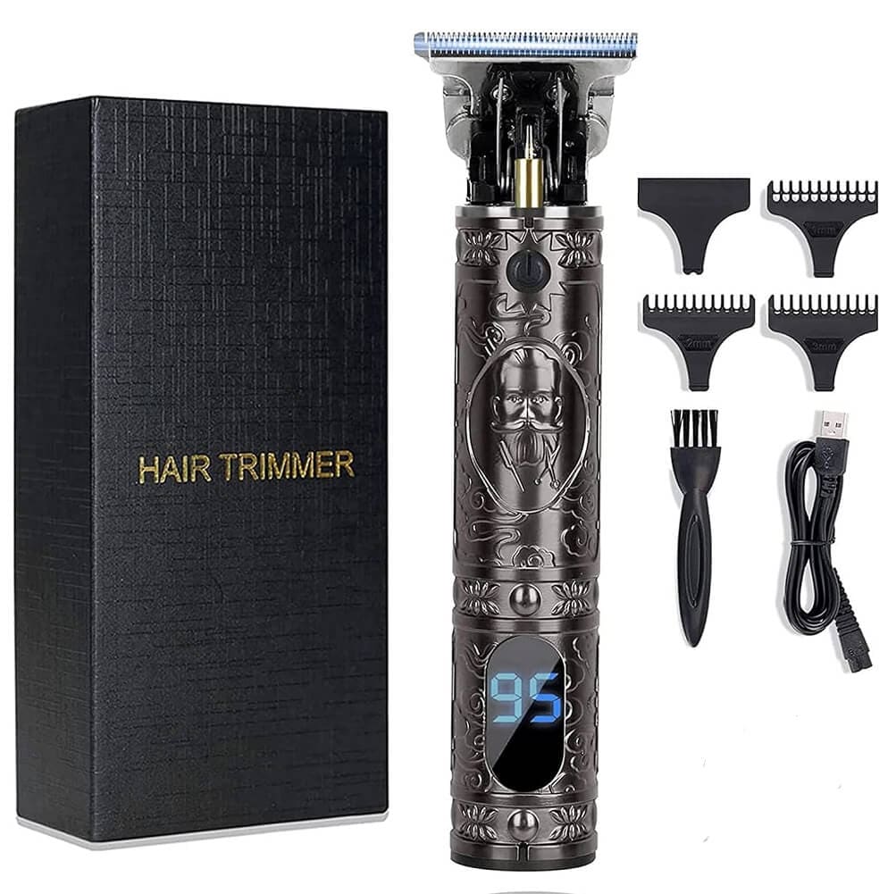 CANEOCANE Hair Clippers Beard Trimmer for Men, Professional Rechargeable Hair Cutting Shavers, Gapless T-Blade Trimmer with LCD Display - Imported from UK