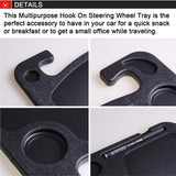 Car Steering Wheel Tray Auto Steering Wheel Desk for Work Writing Laptop Food Snack Dining Drinking - Imported from UK