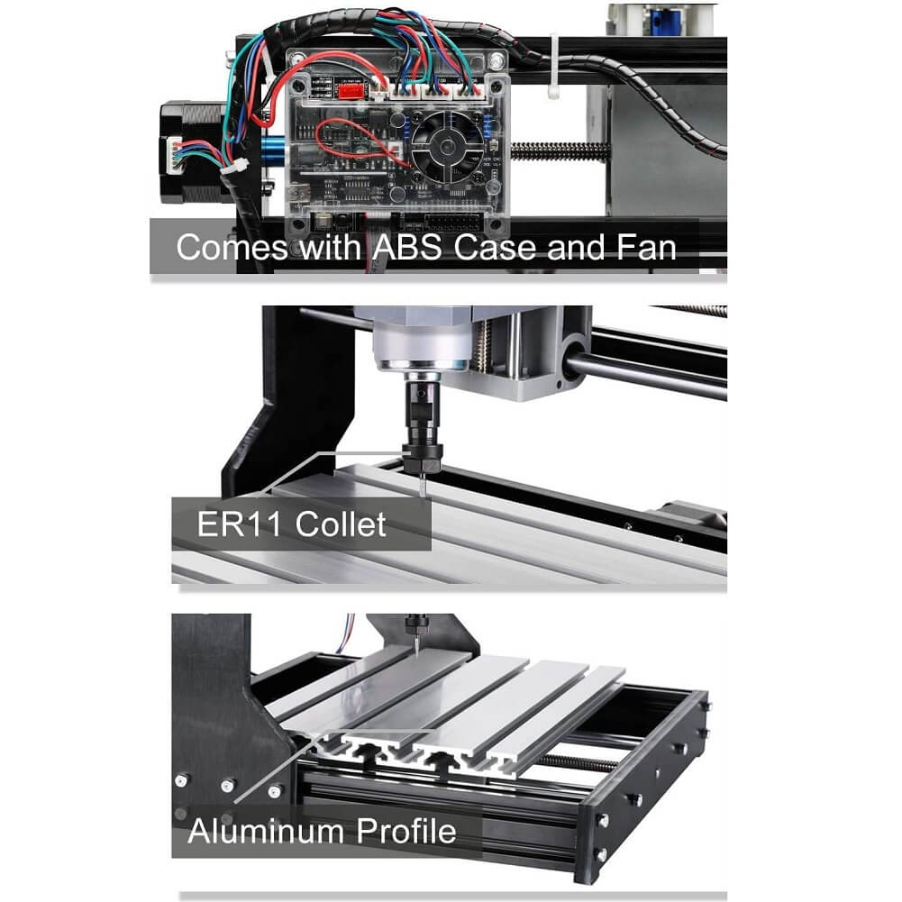 SainSmart Genmitsu CNC 3018-PRO Router Kit GRBL Control 3 Axis Plastic Acrylic PCB PVC Wood Carving Milling Engraving Machine, XYZ Working Area 300x180x45mm - Imported from UK