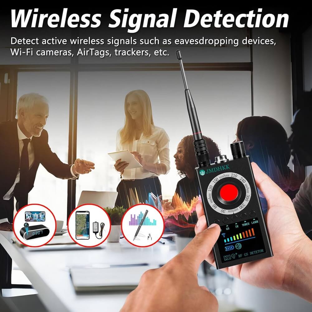 K19 Professional Anti Spy RF Camera Bug Signal Detector for Travel, Hotel, Office, & Personal Privacy Protection (Upgraded Model) - Imported from UK