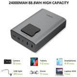 Omars 24000mAh Battery Pack, High Capacity Power Bank with 90W AC Outlet,18W USB-C PD In/Output - Imported from UK