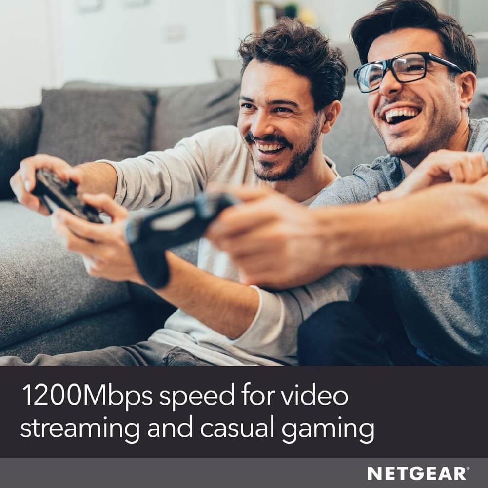 NETGEAR EX6120 Dual Band Wi-Fi Range Extender, Coverage Up to 1500 Sq Ft, AC1200 Wireless Signal Booster & Repeater Up to 1200Mbps Speed & Compact Wall Plug Design (Container Product Without Box) - Imported from UK