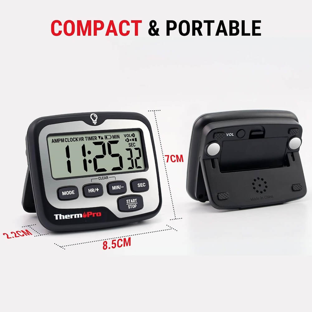 ThermoPro TM01 Digital Kitchen Timer with Large LCD Display, Touchable Backlit & Count Up Countdown Timer - Imported from UK