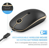 Jelly Comb MS02B Triple Mode Wireless Mouse, 2.4G Wireless + Bluetooth + Bluetooth Rechargeable Mouse - Imported from UK