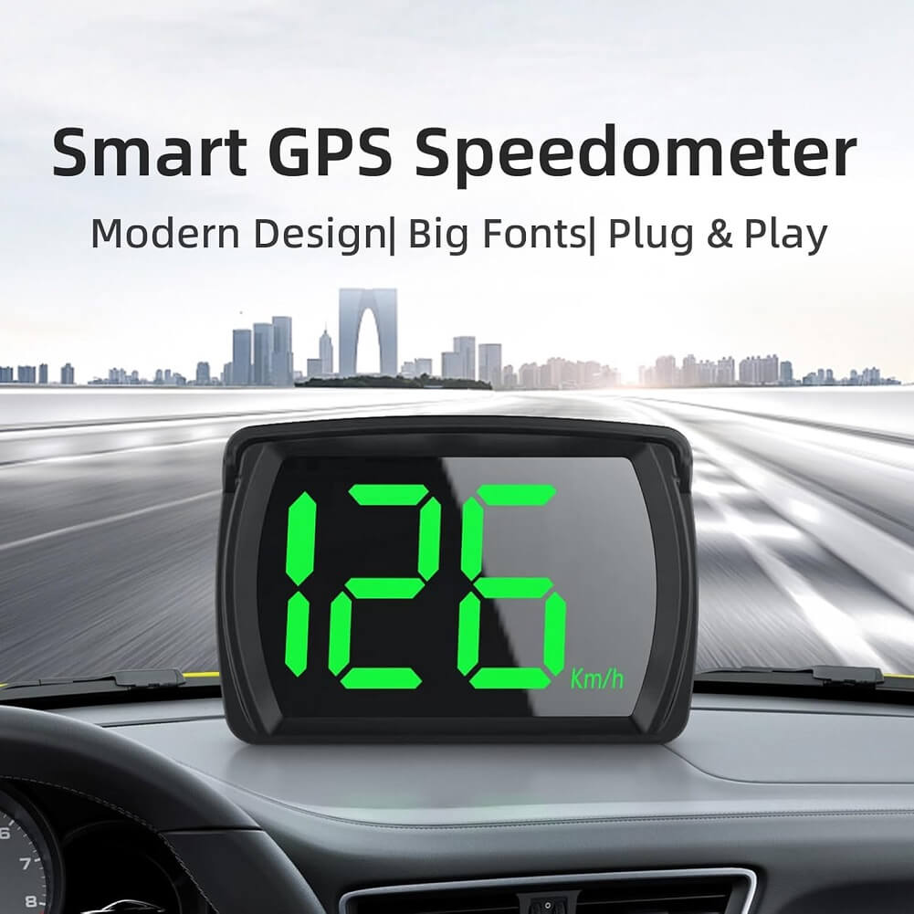 Car GPS HUD Head Up Display, Digital Speedometer with LED Large Font, Suitable For All Vehicles - Imported from UK