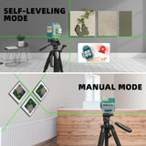 DECTEAM 4D 16 Lines Self-leveling Laser Level, 4 x 360° Green Cross Line Laser Levels with Horizontal & Vertical Lines, Rechargeable Battery & Magnetic Base Included - Imported from UK