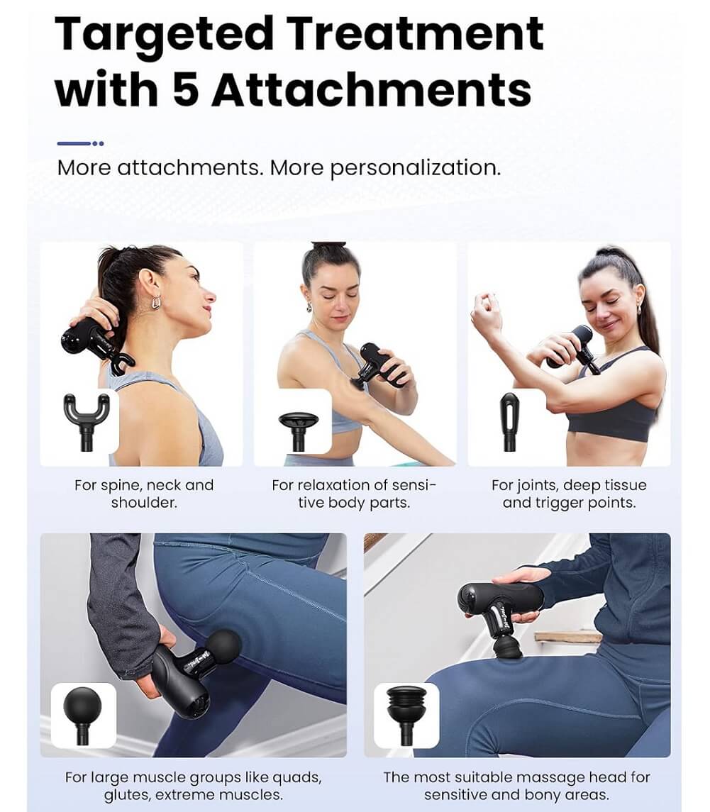 BOB AND BRAD Q2 Mini Massage Gun, Portable Pocket-Sized Deep Tissue Percussion Muscle Massager Gun, Ultra Quiet Massage Gun with Carry Case - Imported from UK