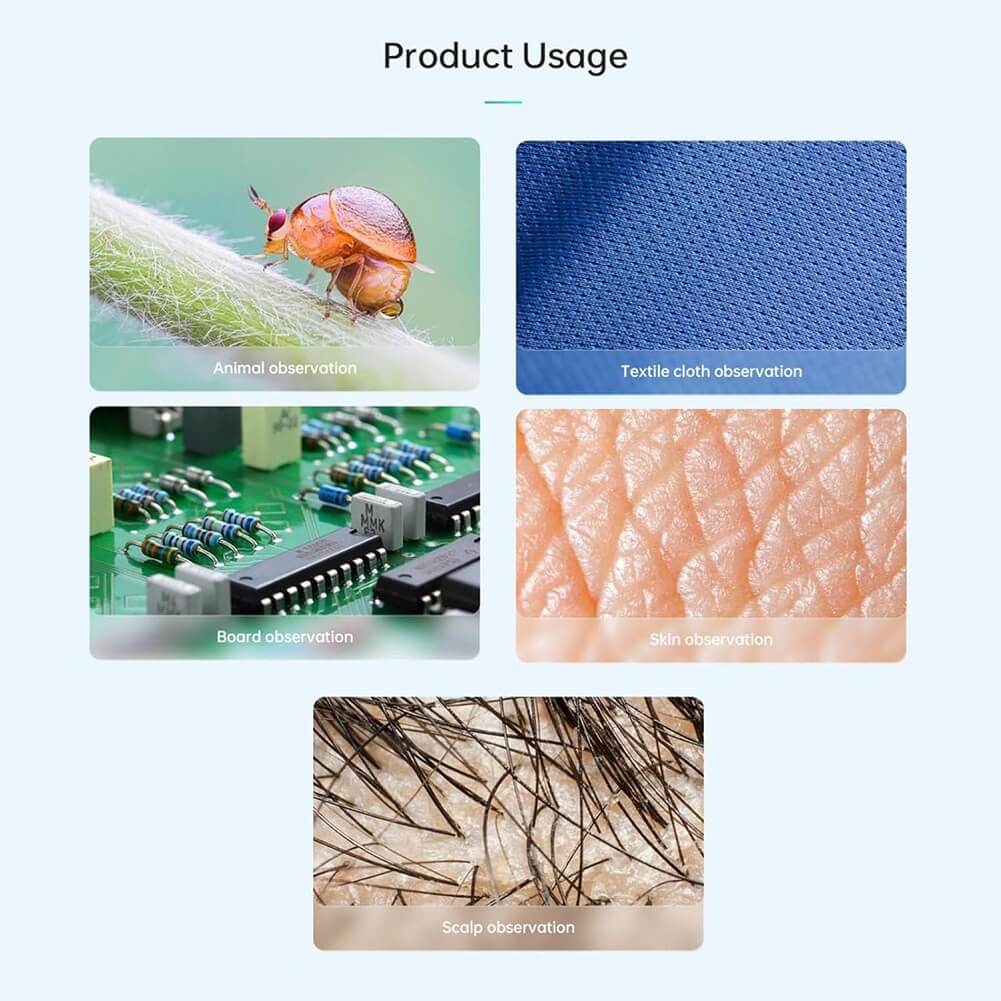 SKYBASIC Digital Wireless Microscope 2MP 50X-1000X Magnification Portable WiFi USB Microscope Camera with 8 LEDs for Phone PC Tablet Windows Android (Container Product Without Box) - Imported from UK