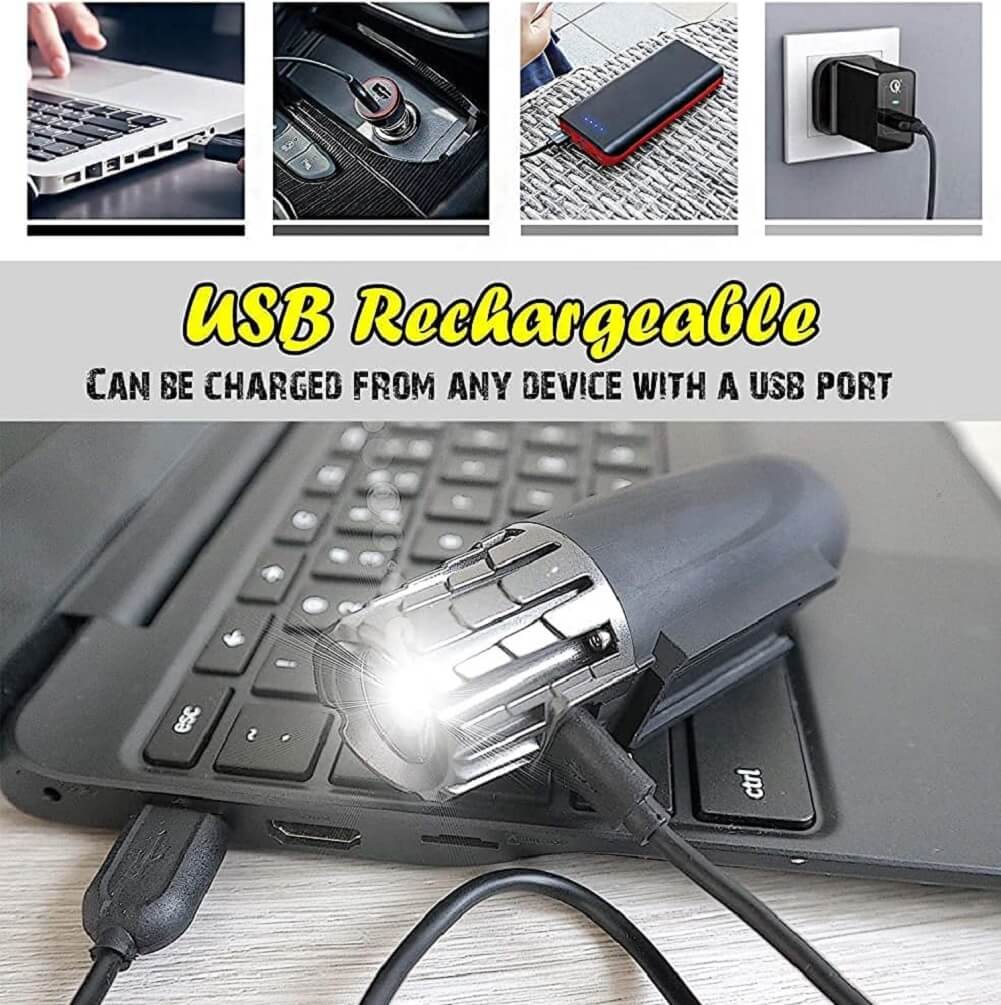 Penzo USB Rechargeable Bike Light Set 320 Lumens Powerful Waterproof Front & Rear Bicycle Light  For Mountain Bike Night Riders - Imported from UK