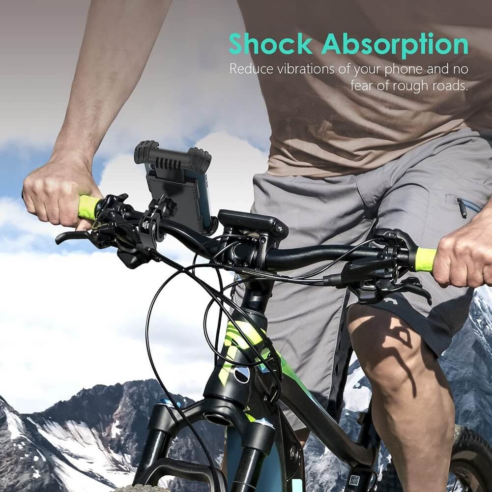 Autkors Adjustable Bike Phone Holder Mount, 360° Rotation Anti-Vibration Super Stable Bike Phone Mount Compatible with 4.7″ to 7.0″ Smartphones - Imported from UK