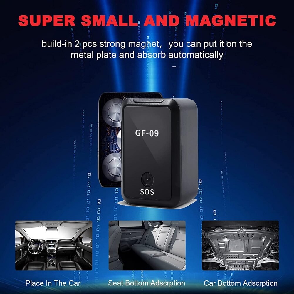 Mini Magnetic GPS Tracker, GF09 Real Time Life Tracking Device for Vehicles, Kids, Elder, Pets, APP Remote Control Anti-Lost Device GSM GPRS Locator - Imported from UK
