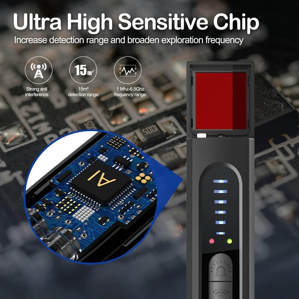 Wireless Signal & Hidden Camera Detector, 6 Levels Sensitivity Portable Anti Spy Camera/GPS/Bug/Tracking Device Detector for Hotels, Home, Car, Office - Imported from UK