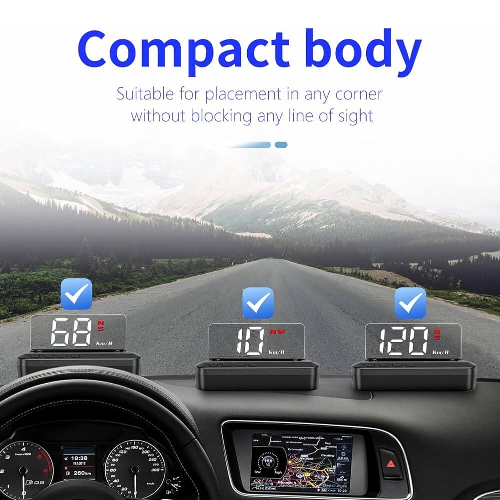 Car HUD Head up Display, G100 OBD GPS Car Electronics Projector Display, 3" Screen with Speed & Direction of Travel Information, Digital Car Speedometer Accessories For All Car/Vehicle - Imported from UK