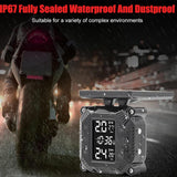 Solar Power Wireless TPMS Motorcycle Tire Pressure Monitoring System, Digital Display with 2 Wheel Sensors for Motorcycle - Imported from UK