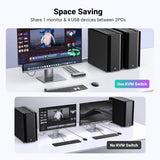 UGREEN 8K Displayport KVM Switch DP 1.4 with 4 USB 3.0 Ports (3 USB-A + 1 USB-C) Support 8K@60Hz 4K@240Hz Share 1 Monitor Keyboard Mouse USB C Hard Drive Printer, with 2 DP Cables, 2 USB A to C Cables, 5Gbps Fast Speed - Imported from UK
