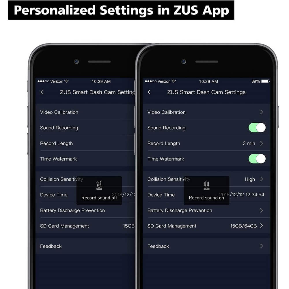 nonda ZUS Smart Dash Cam with ZUS App 1080P HD Video 140° Wide Angle G-Sensor Enhanced Night Vision Loop Recording Auto Incident Detection - Imported from UK