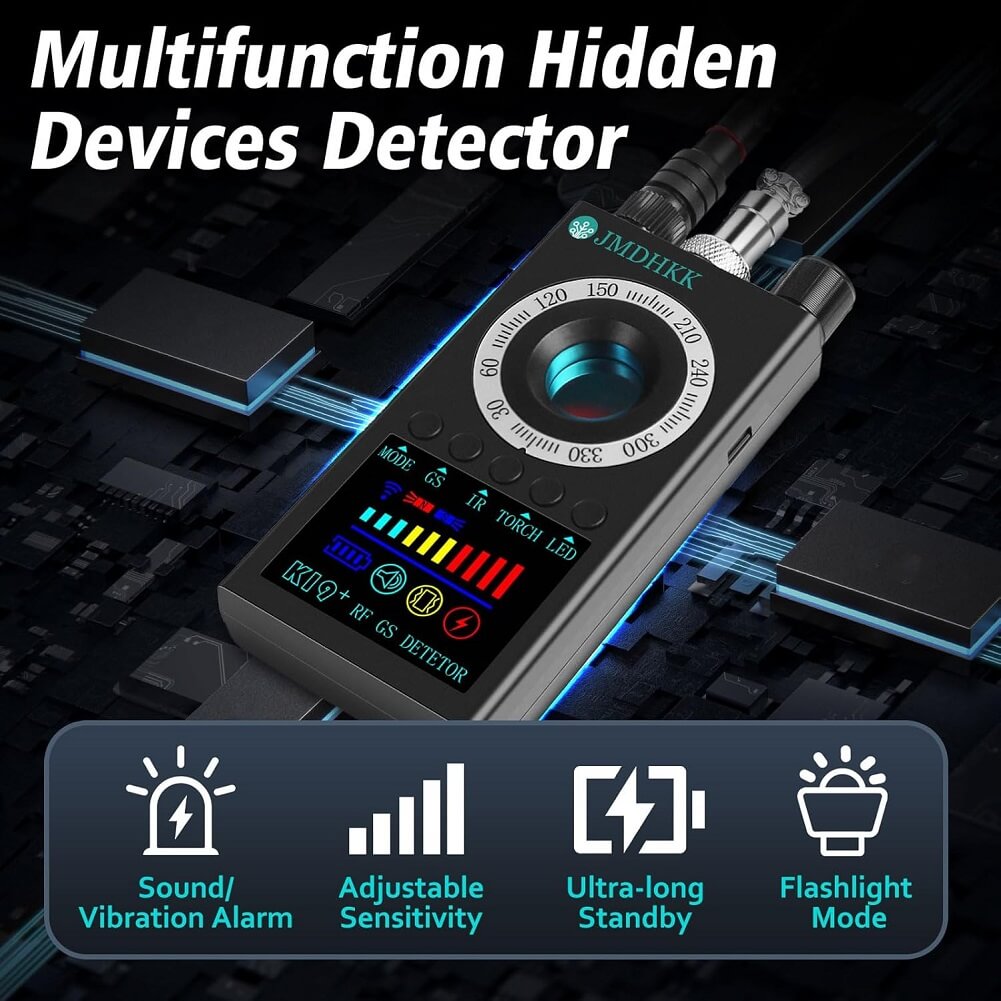 K19 Professional Anti Spy RF Camera Bug Signal Detector for Travel, Hotel, Office, & Personal Privacy Protection (Upgraded Model) - Imported from UK