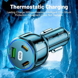 KIFIDAN 90W 3-in-1 Super Fast Charging Station, USB-C Car Charger with Dual PD 30W+QC3.0 - Imported from UK