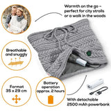 Beurer HK37 To-Go Heated Tube Scarf, Fashionable & Warmth on the Go, Soft Fleece Lining, 3 Temperature Settings (Container Product Without Box & Power Bank) - Imported from UK