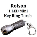 Rolson 1 LED Mini Key Ring Torch (Container Product Without Box) - Imported from UK