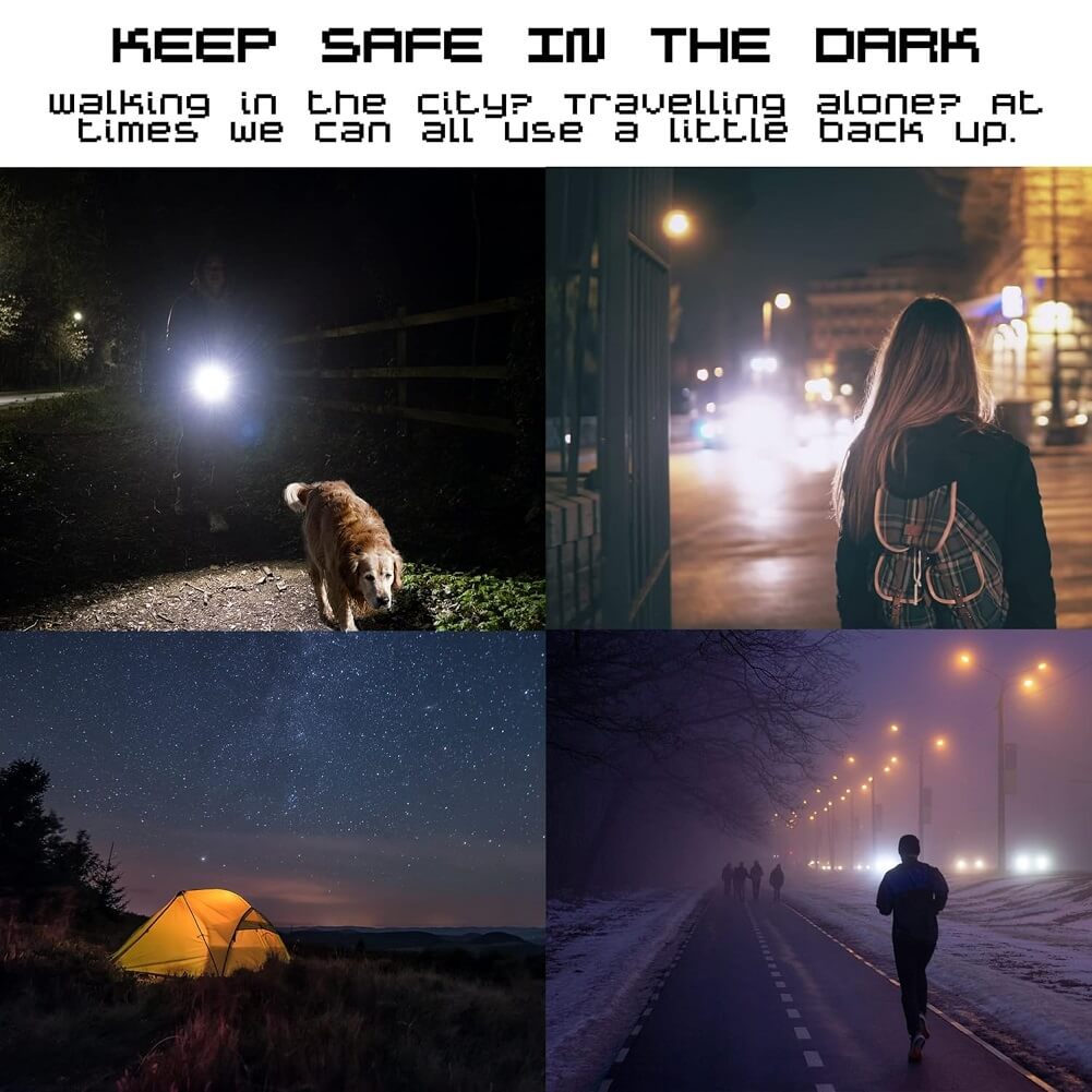 Defender Impact Personal Alarm Torch, 12000 Lumens, USB Rechargeable 130db Siren Dual Function Tactical LED Torch, High Powered White LED CREE (Container Product Without Box) - Imported from UK