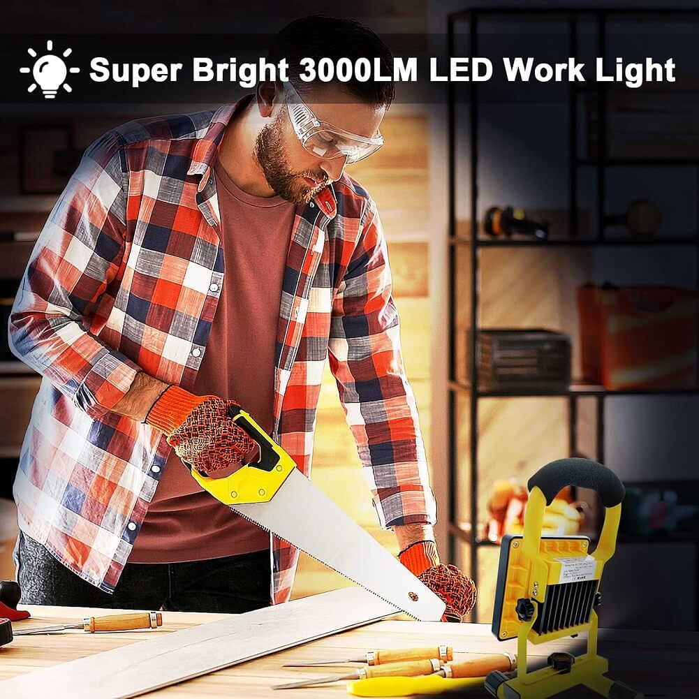 Beeway 20W Rechargeable LED Flood Light, Super Bright 3000LM IP65 Waterproof Work Light for Garage Garden Fishing Camping Car Repair BBQ - Imported from UK