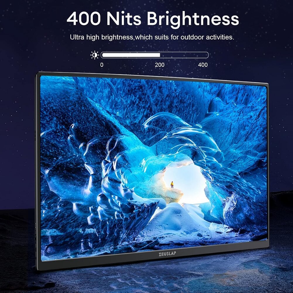 ZEUSLAP P16 16" Portable Monitor, 1920*1200 60Hz 100% sRGB IPS Screen Computer Gaming Monitor for Laptop Phone Switch Xbox PS4/PS5 Steam Deck - Imported from UK