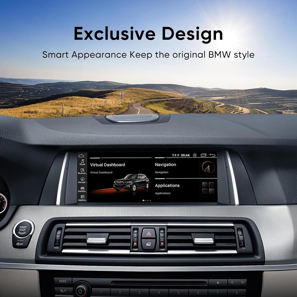 BM-W 5 Series Multimedia Player for F10/F11/520 (2011-2016) CIC/NBT System, Upgrade 10.25" Apple Carplay Android 9.0 Stereo Player, Qualcomm Snapdragon 665, (4GB+64GB) Built-in 4G LTE Wireless, GPS Navigation - Imported from UK