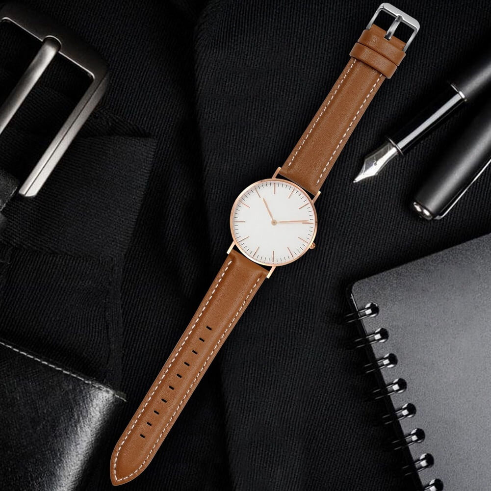 Fullmosa Axus Series 20mm Watch Straps, Leather Strap with Stainless Steel Metal Clasp, Quick Release Replacement Bands - Imported from UK