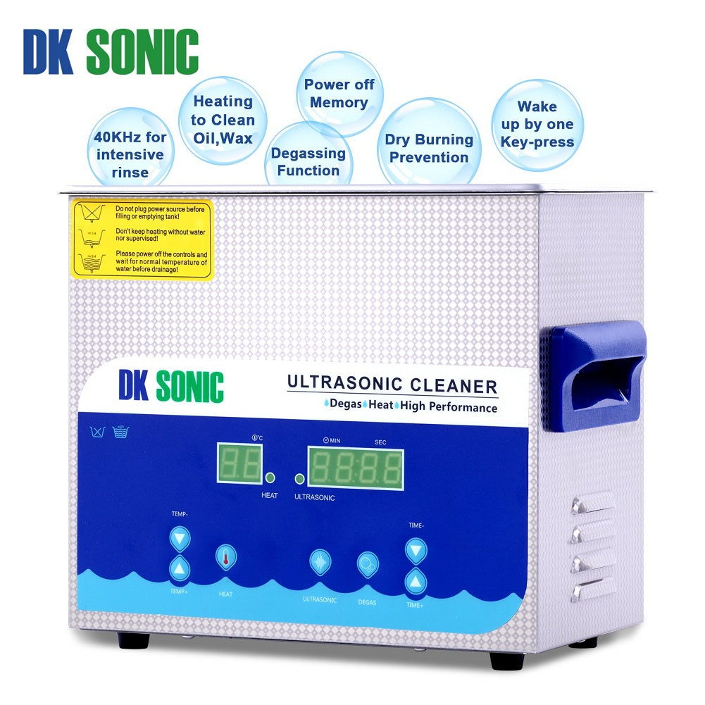DK SONIC® Digital Stainless Steel 2L Ultrasonic Cleaner with Degas for Cleaning Jewellery Watches Glasses Circuit Boards Print Heads Weapons Tools Parts Carburetor - Imported from UK