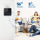 X-Sense Wireless Doorbell, Over 2000ft/600m Wireless Range, 2 Plug-in Receivers with LED Flash 56 Melodies 5 Volume Levels & Waterproof IP55 - Imported from UK