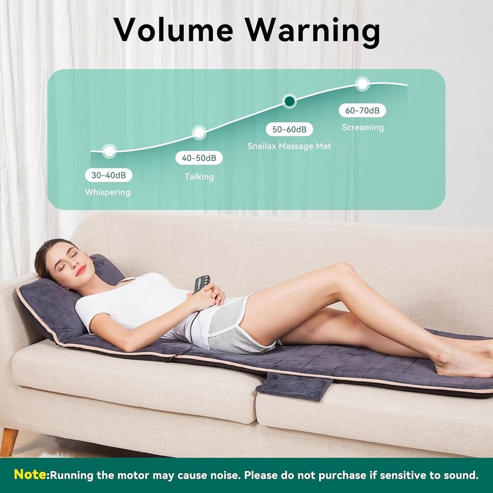 Snailax Memory Foam Full Body Massage Mat with Heat with 10 Vibration Motors & 6 Heating Pads, Back Massager Pad for Neck Back Waist Legs (Container product Without Box) - Imported from UK