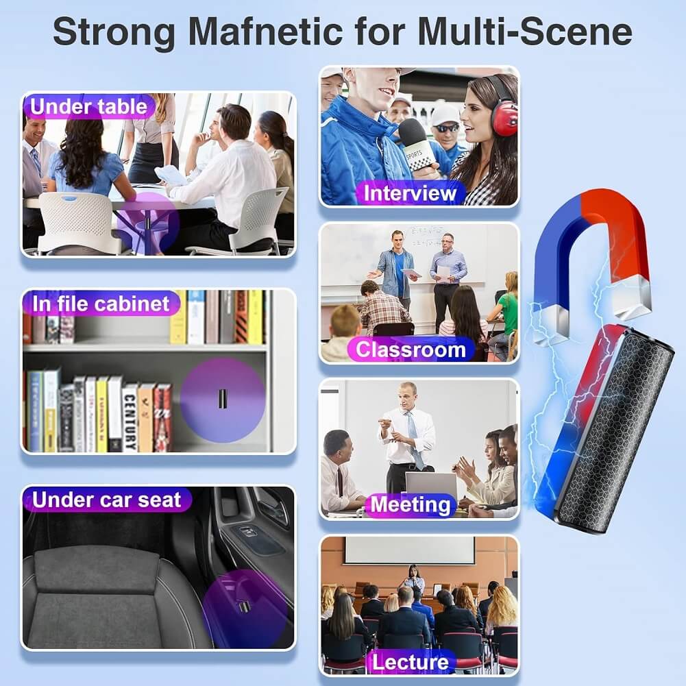 Hfuear 16GB Professional Voice Recorder with 192 Hours Continuous Recording with 3200mAh Battery Capacity - Imported from UK