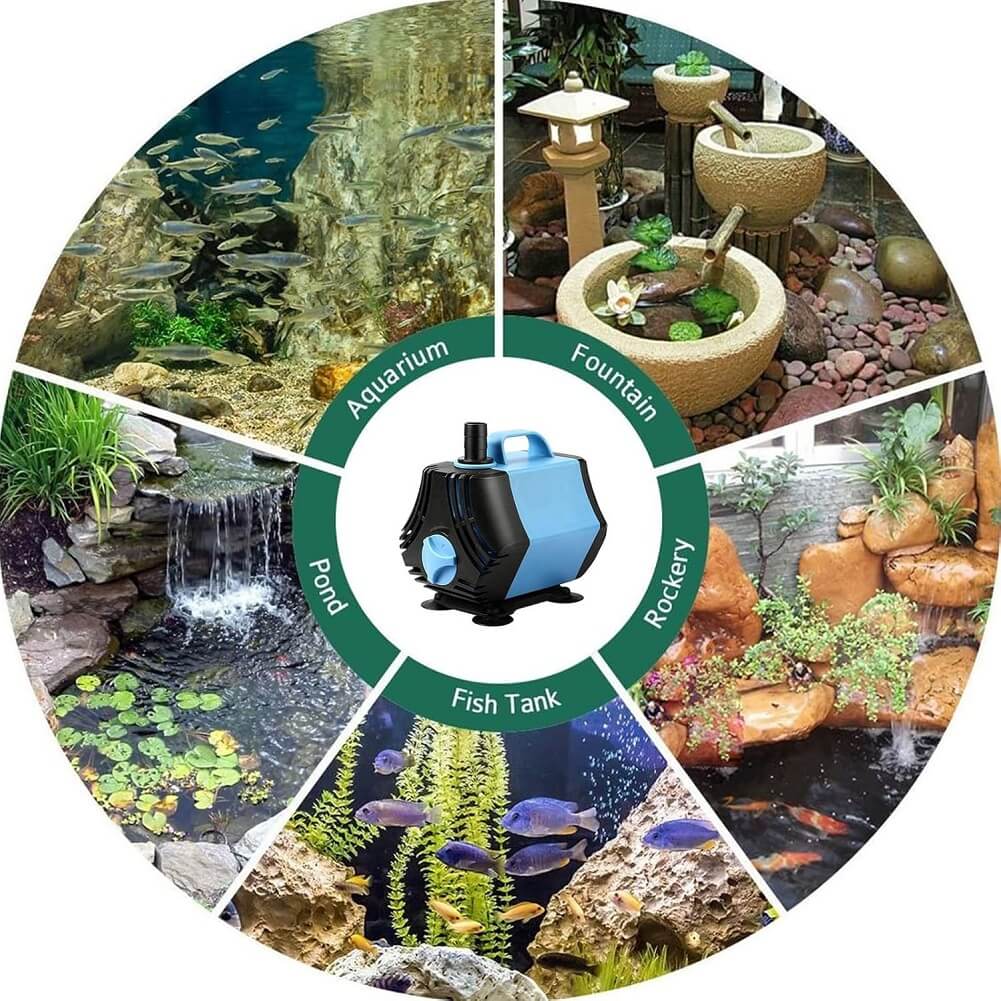 BAITAI 1500L/H Submersible Water Pump, 30W Water Feature Pump for Aquarium Fountains Pool Fish Tank Pond with 3 Nozzles - Imported from UK