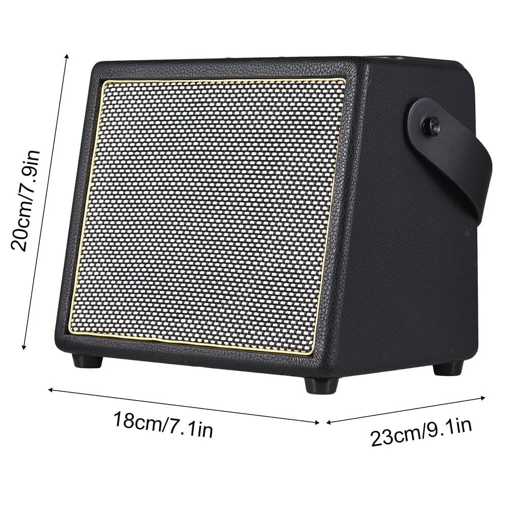 Rowin 30W Electric Guitar Multifunctional Amplifier with OTG BT Function, Rechargeable Portable Acoustic Guitar Amp Reverb Chorus Effect REC Microphone Inputs Aux In Headphone Jack - Imported from UK